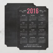 Carte Vacances Calendrier Entreprise Année Striped (Devant / Derrière)