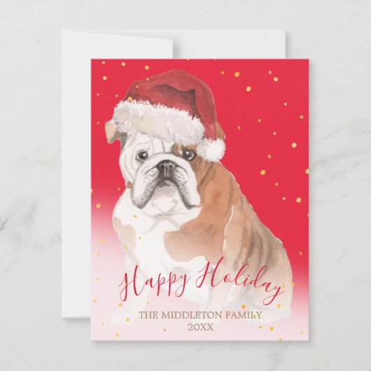 Carte Vacances Chien Or Rouge Salutation saisonnière (Devant)