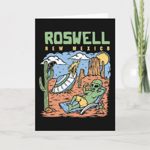 Carte Vacances d'aliens drôles à Roswell Nouveau Mexique