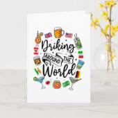 Carte Vacances de boisson autour du monde Présentation d (Fleur jaune)