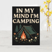 Carte Vacances de camping randonnée marche (Fleur jaune)