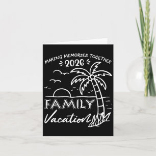 Carte Vacances de famille amusantes 2026 Plage Palmier É