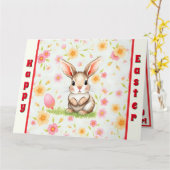 Carte Vacances de lapin Collection moderne de Pâques (Fleur jaune)