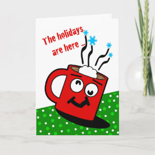 Carte Vacances de Noël amusantes avec Crazy Cup of Cocoa