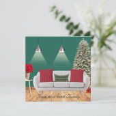 Carte Vacances de Noël Arbre Bouclé (Debout devant)