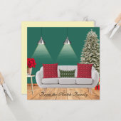 Carte Vacances de Noël Arbre Bouclé (Devant/Arrière en situation)