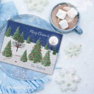Carte Vacances de Noël de Forêt Enchantée