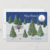 Carte Vacances de Noël de Forêt Enchantée (Devant)