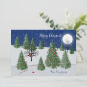 Carte Vacances de Noël de Forêt Enchantée (Debout devant)