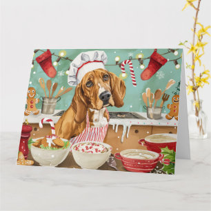 Carte Vacances de Noël du Coonhound : Pâtisserie festive