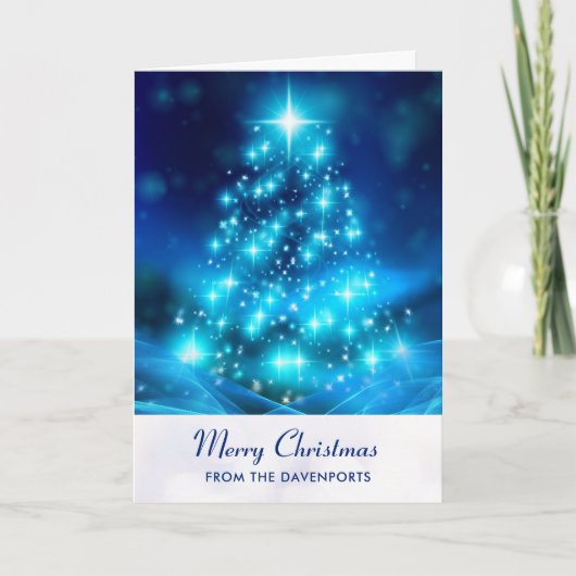 Carte Vacances de Noël Electrique Blue (Devant)