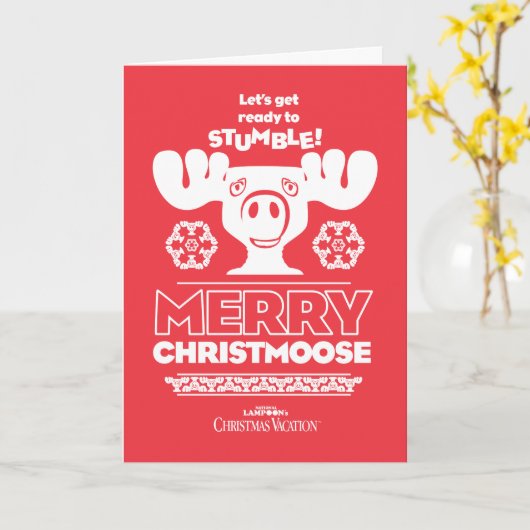 Carte Vacances de Noël | Joyeux Christmoose (Fleur jaune)