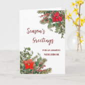 Carte Vacances de Noël Rustique (Fleur jaune)