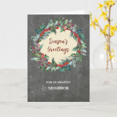 Carte Vacances de Noël Rustique (Fleur jaune)