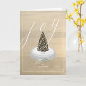 Carte Vacances de photo de joie d'or de globe de neige (Fleur jaune)