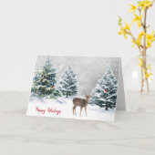 Carte Vacances Deer En Bois D'Hiver (Fleur jaune)