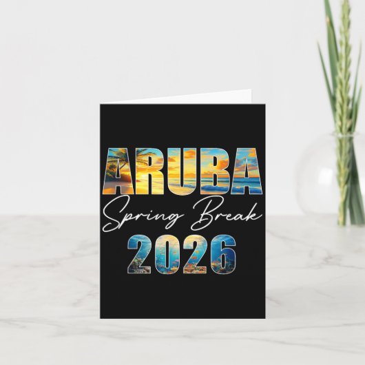 Carte Vacances d'été 2026 à Aruba Spring Break Plage (Devant)