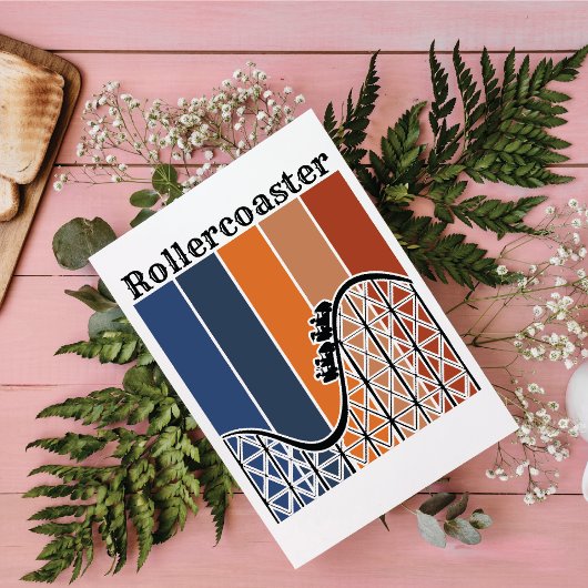 Carte Vacances d'été à cheval Rollercoaster Retro