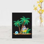 Carte Vacances d'été tropicales Père Noël drôle Noël (Fleur jaune)