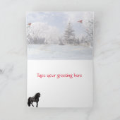 Carte Vacances d'hiver 2024 Cheval friésien (Intérieur)