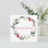 Carte Vacances d'hiver holly RED BERRY succursales (Debout devant)