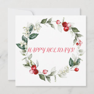 Carte Vacances d'hiver holly RED BERRY succursales