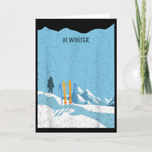 Carte Vacances d'hiver Ski Noël Ski X-mas Skiing Skie