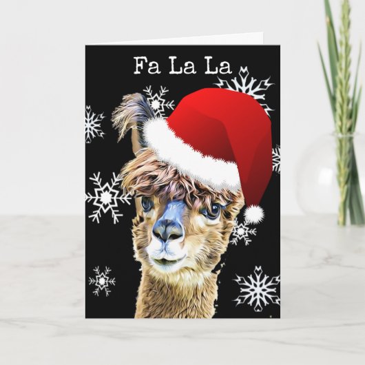 Carte Vacances drôles de lama de La de La de Noël (Devant)
