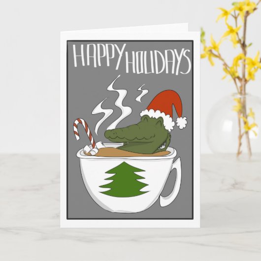 Carte Vacances du crocodile (Fleur jaune)