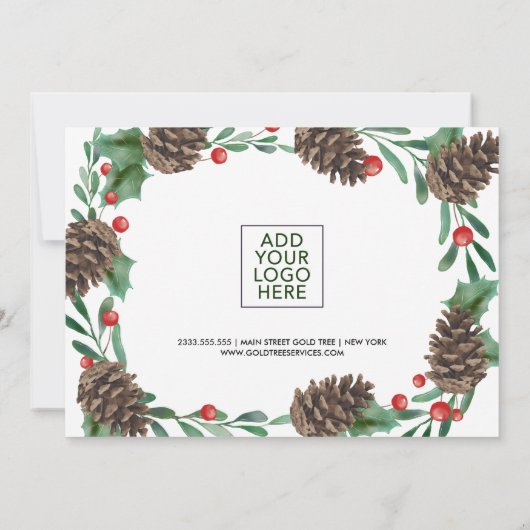 Carte Vacances en Aquarelle Pinecones | Certificat cadea (Dos)