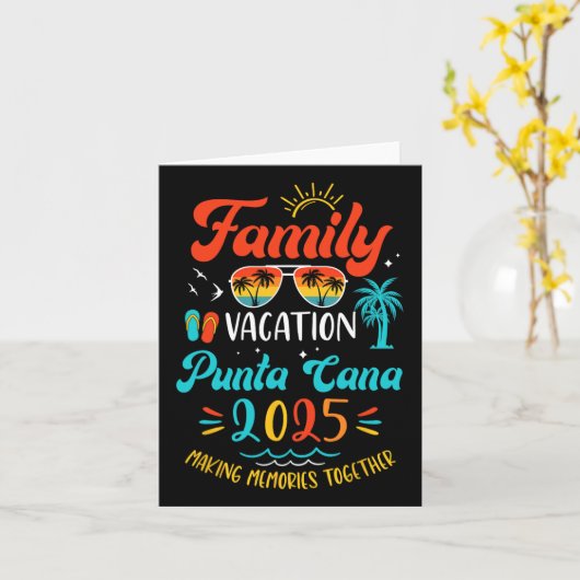 Carte Vacances en famille 2025 Punta Cana Ensemble Été V (Fleur jaune)