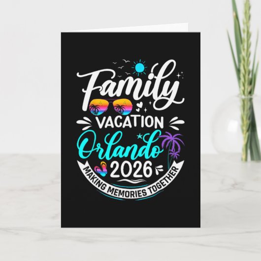 Carte Vacances en famille à Orlando 2026 Plage Vacances  (Devant)