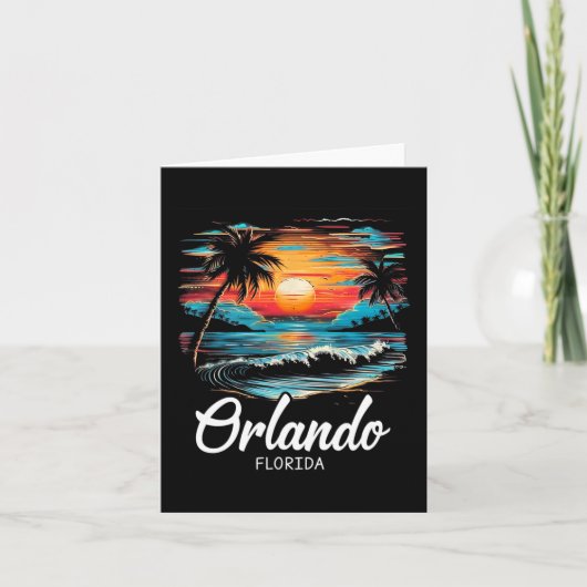 Carte Vacances en famille Retro Sunset Floride Orlando (Devant)