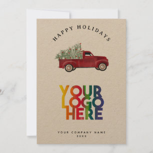 Carte Vacances Entreprise Logo Arbre de Noël