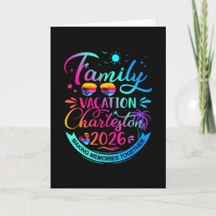 Carte Vacances familiales Charleston 2026 Cadeau Arbre P