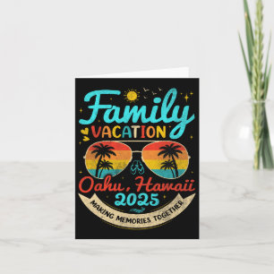 Carte Vacances familiales vintage Oahu 