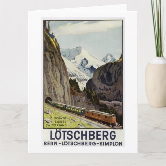 Carte Vacances ferroviaires vintage en Suisse (Devant)