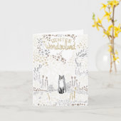 Carte Vacances Fox Winter Wonderland (Fleur jaune)