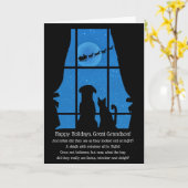 Carte Vacances Grand Petit-fils mignon Chien et Chat de  (Fleur jaune)