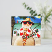 Carte Vacances Inspirivée Snowman Plage Cute (Debout devant)