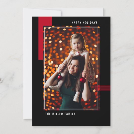 Carte Vacances Joyeuses Modernes Photo Géométrique Simpl (Devant)