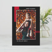 Carte Vacances Joyeuses Modernes Photo Géométrique Simpl (Debout devant)