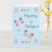 Carte Vacances Mittens (Fleur jaune)