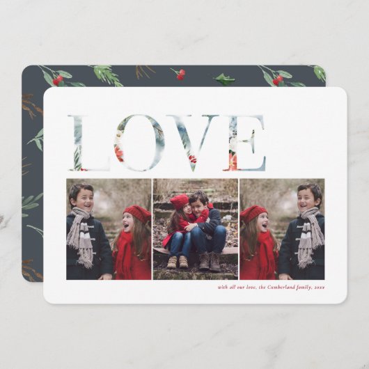 Carte Vacances photo de Noël (Devant / Derrière)