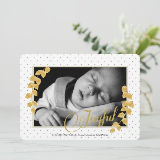 Carte Vacances photo frontière Gold Leaf (Debout devant)