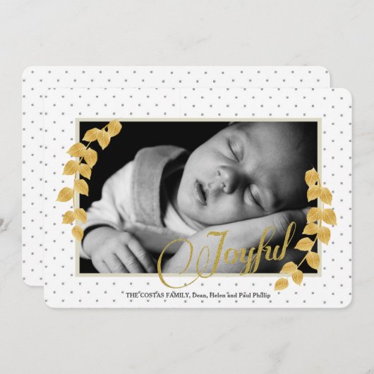 Carte Vacances photo frontière Gold Leaf (Devant / Derrière)