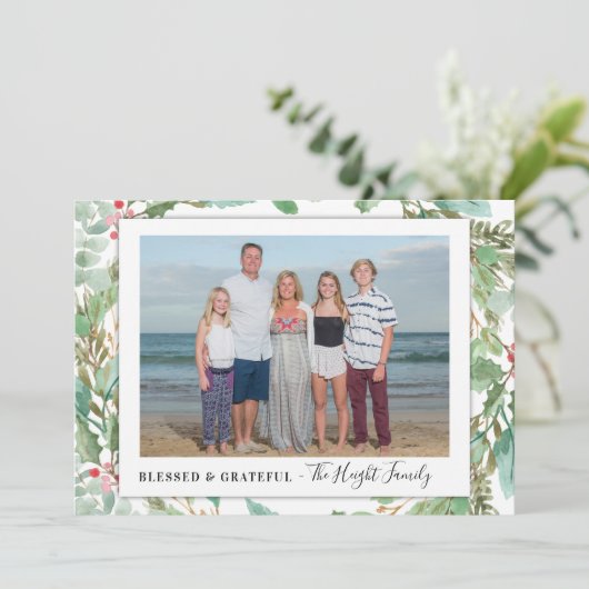 Carte Vacances Photo Vert (Debout devant)