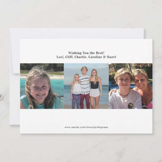 Carte Vacances Photo Vert (Dos)