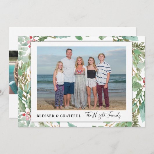 Carte Vacances Photo Vert (Devant / Derrière)