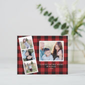 Carte Vacances Plaid Buffalo Rouge Multi Photo (Debout devant)
